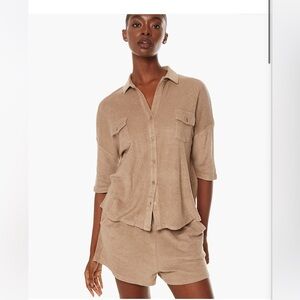 NWT TKEES Safari Chic Parisien set (2) pocket shirt & SOLEIL CHIC SHORT $330